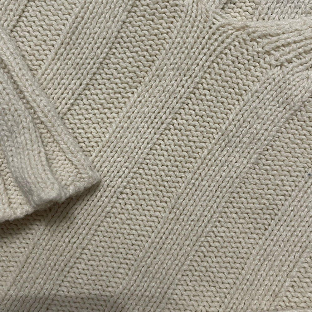 Urban Outfitters cream v neck ribbed long sleeve cropped sweater petite S - Picture 6 of 13